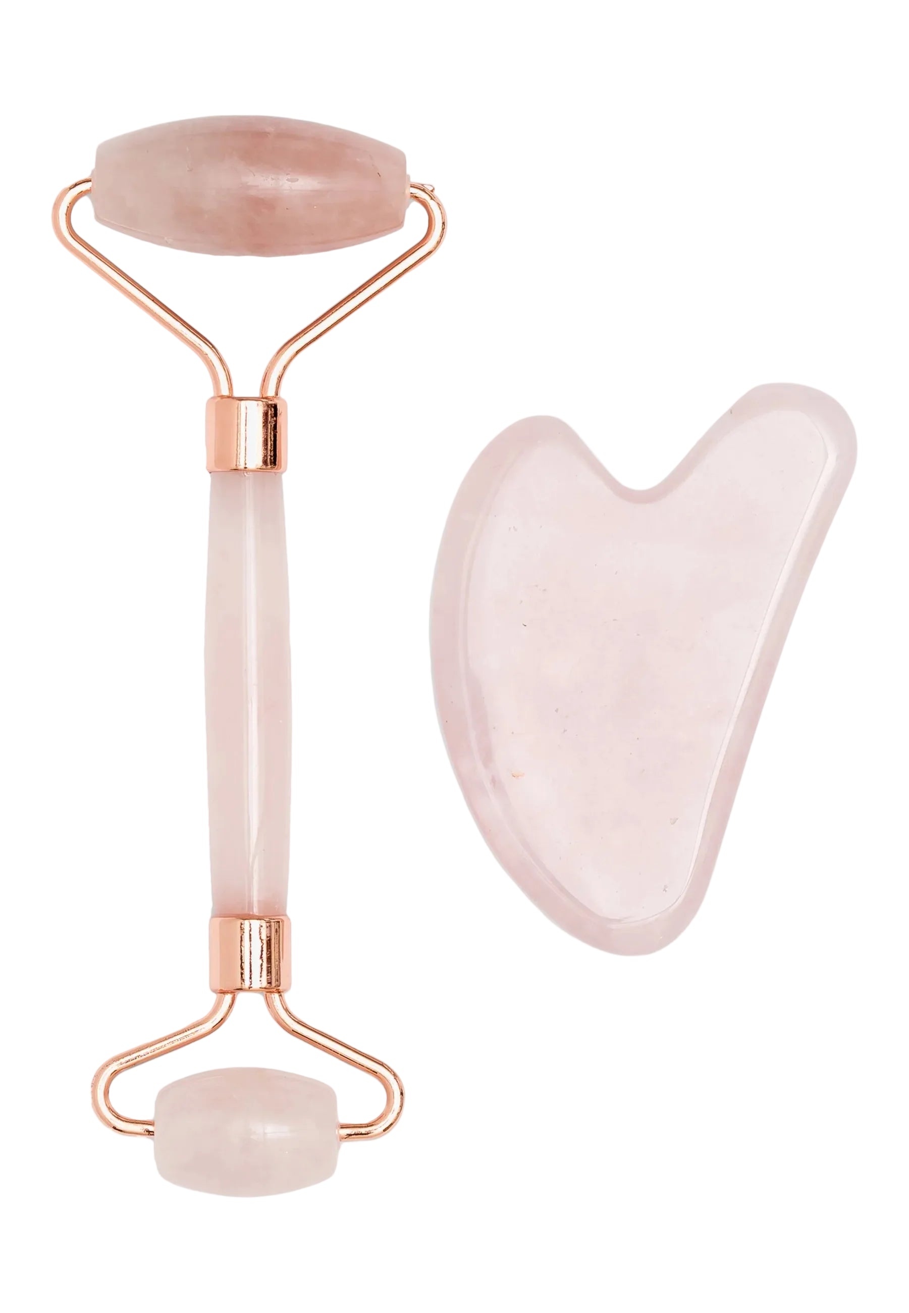 Rose Quartz Roller & Gua Sha Stone Set