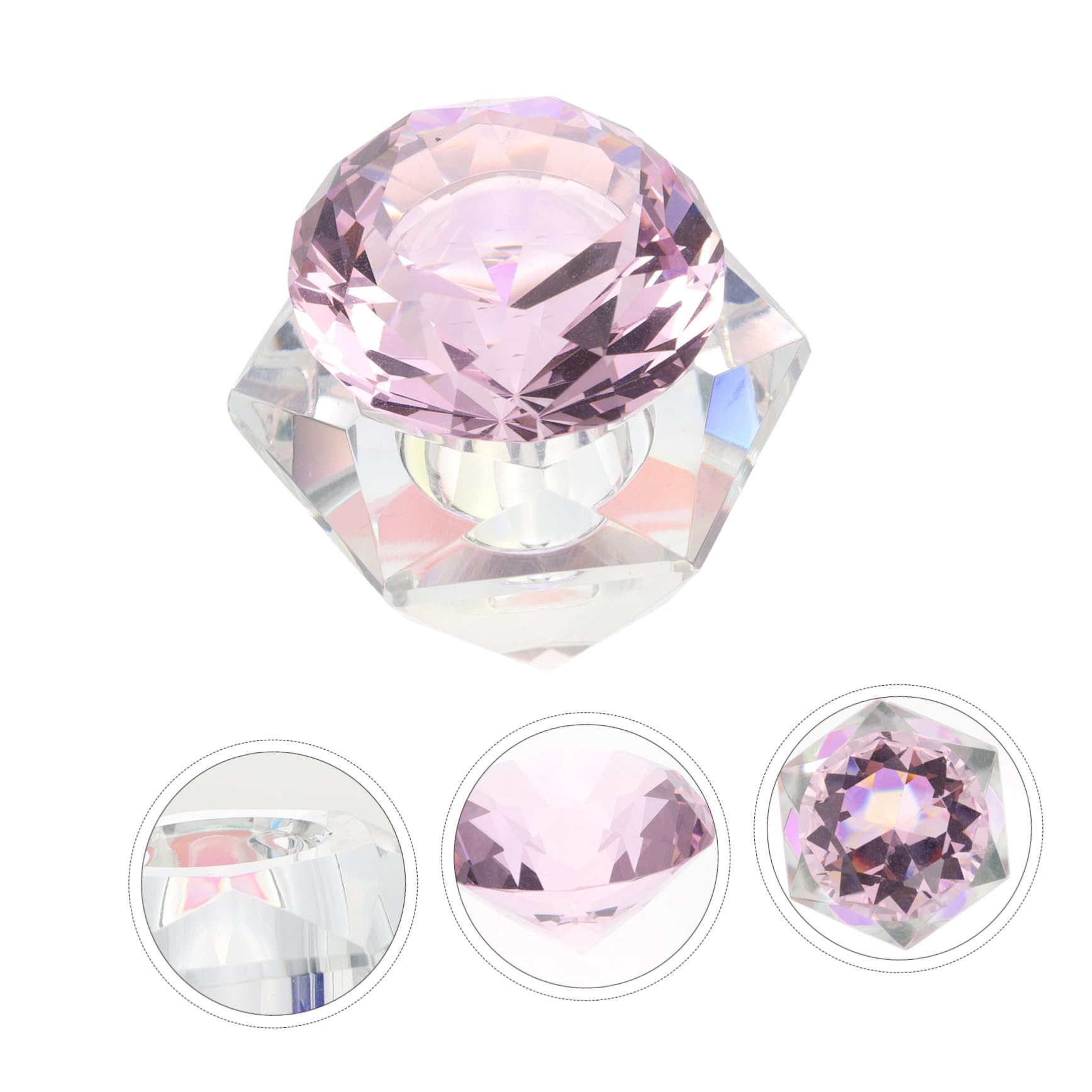 Diamond clear & Pink hexagonal dappen dish