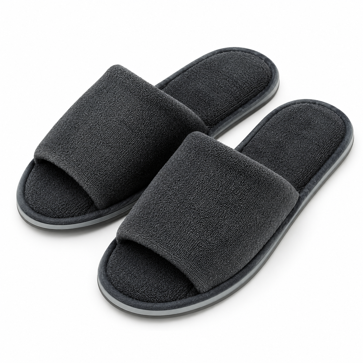 Disposable black open toe slippers