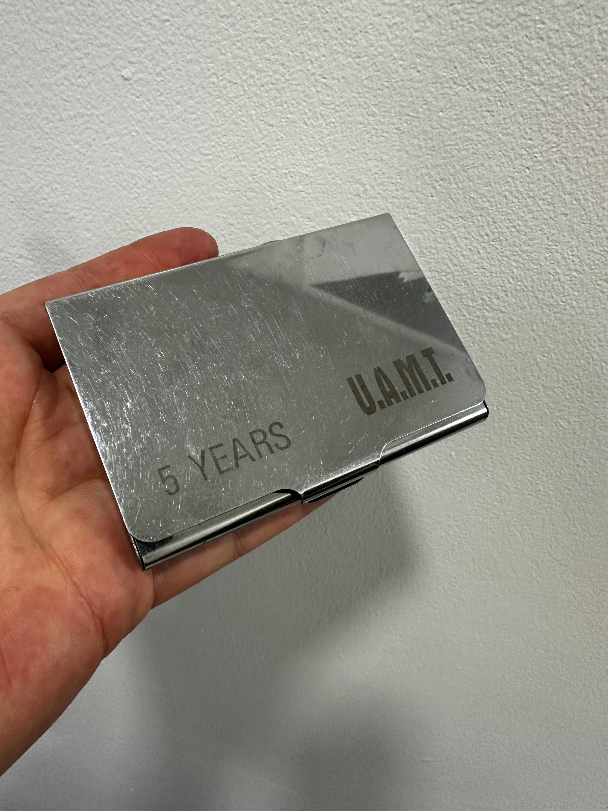 Stainless steel business card holder