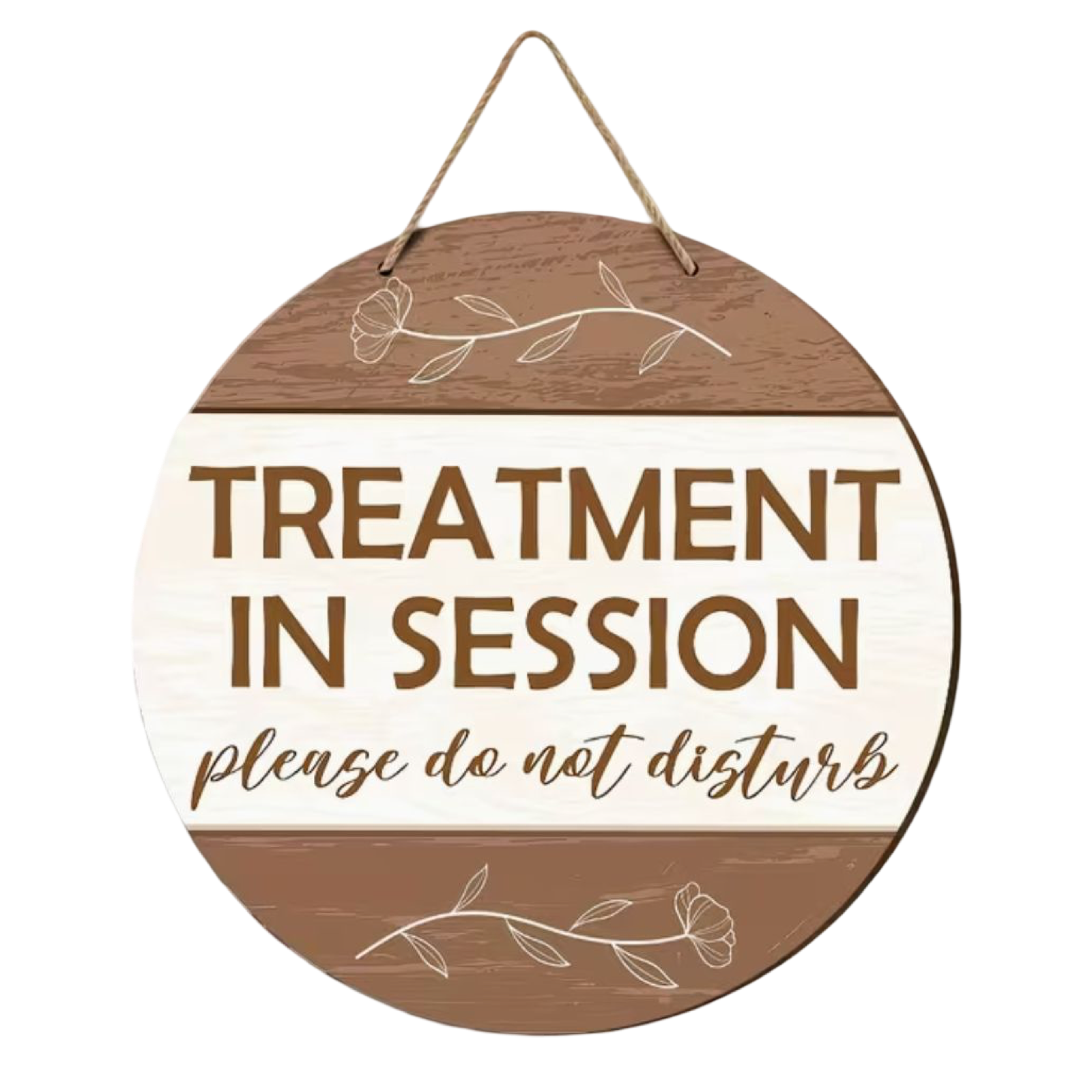 Treatment in session round door sign