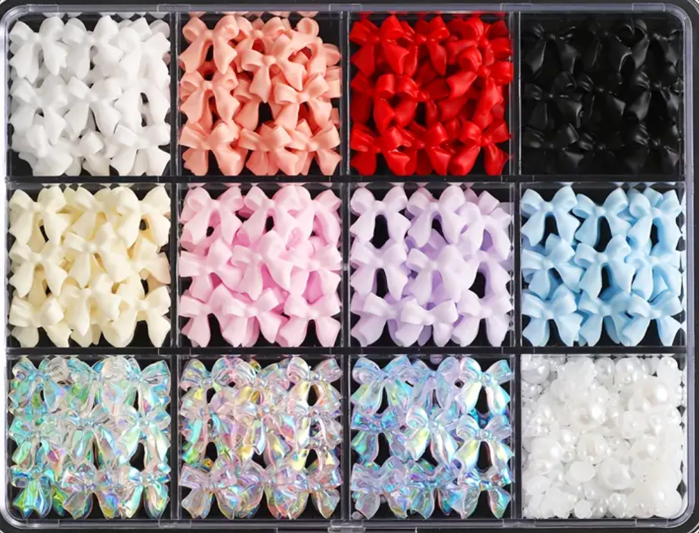 3D Bow Nail art Set | 12 Grit