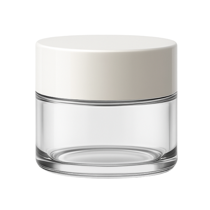 10ml Clear jar with white lid