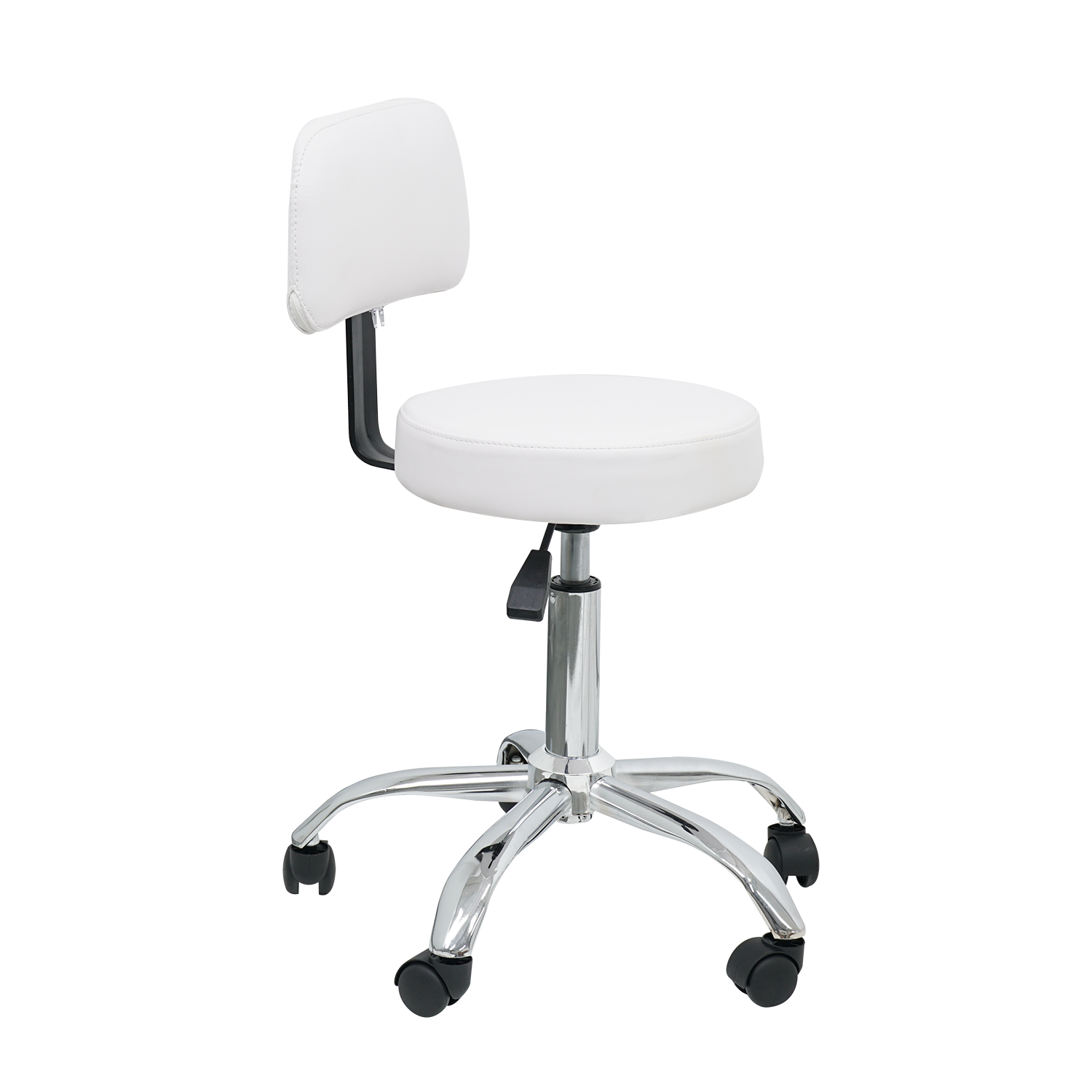 Pro stool with Back Rest White iSpa