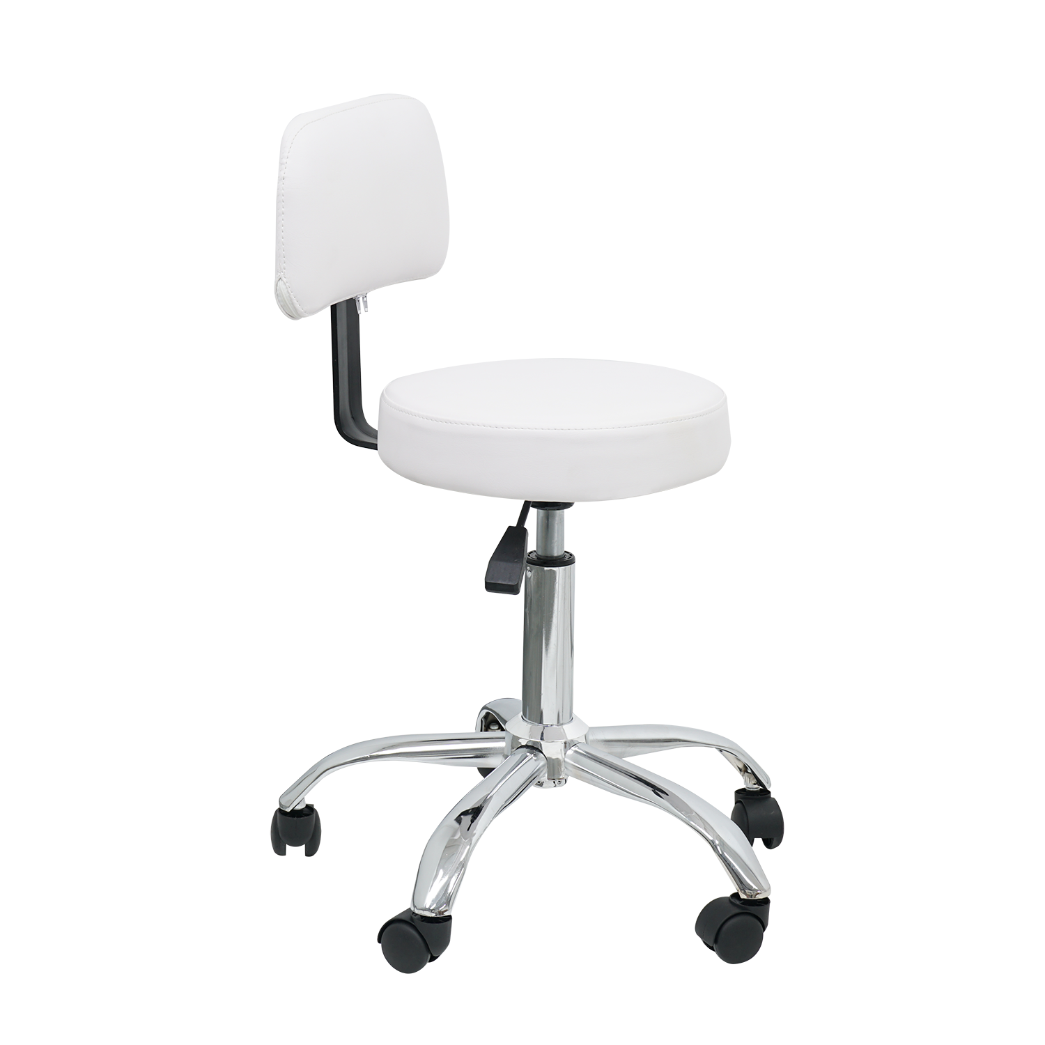 Pro stool with Back Rest | White