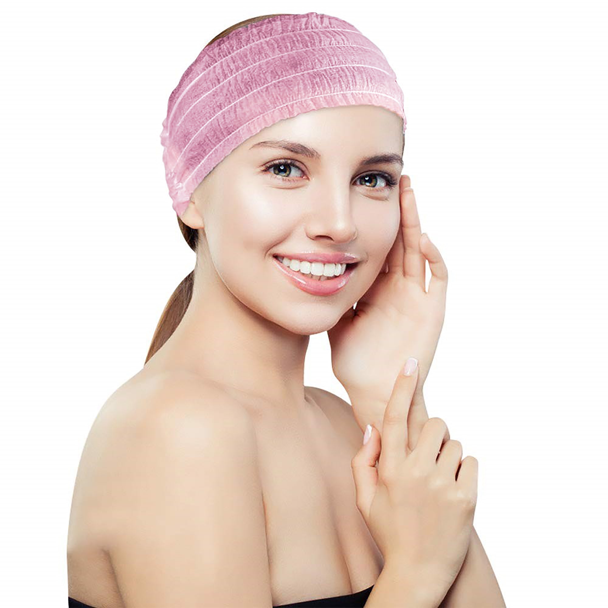 Disposable Headbands | Pink 100's