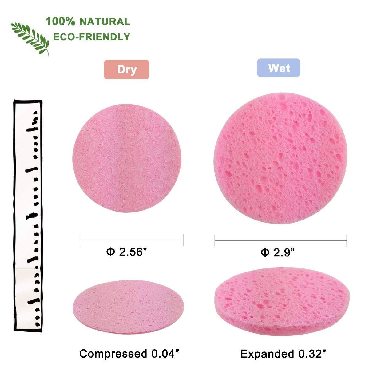 Cellulose Pink Compressed Sponge | 1 Pair – i-Spa
