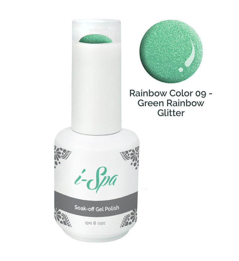 Rainbow color 09 - Green rainbow glitter