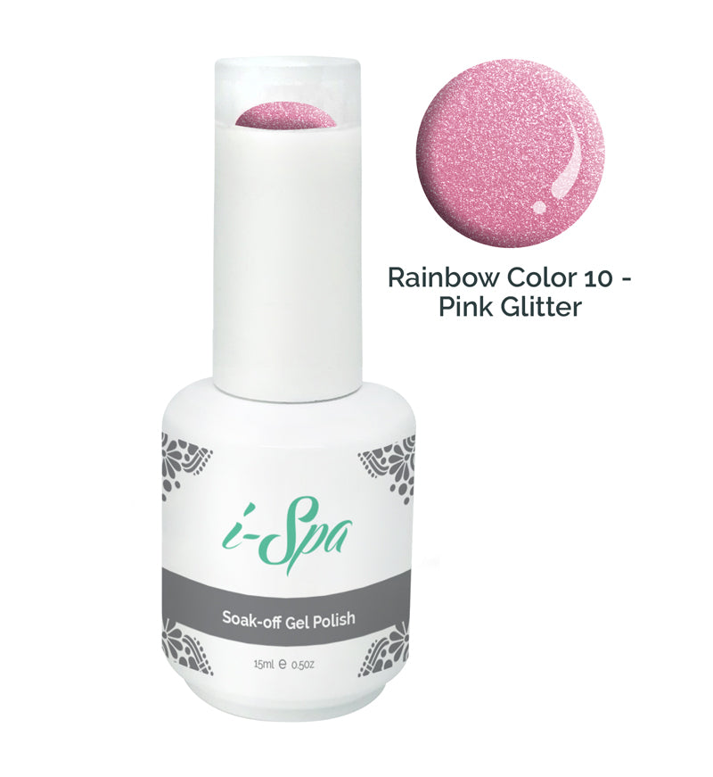 Rainbow color 10- Pink glitter