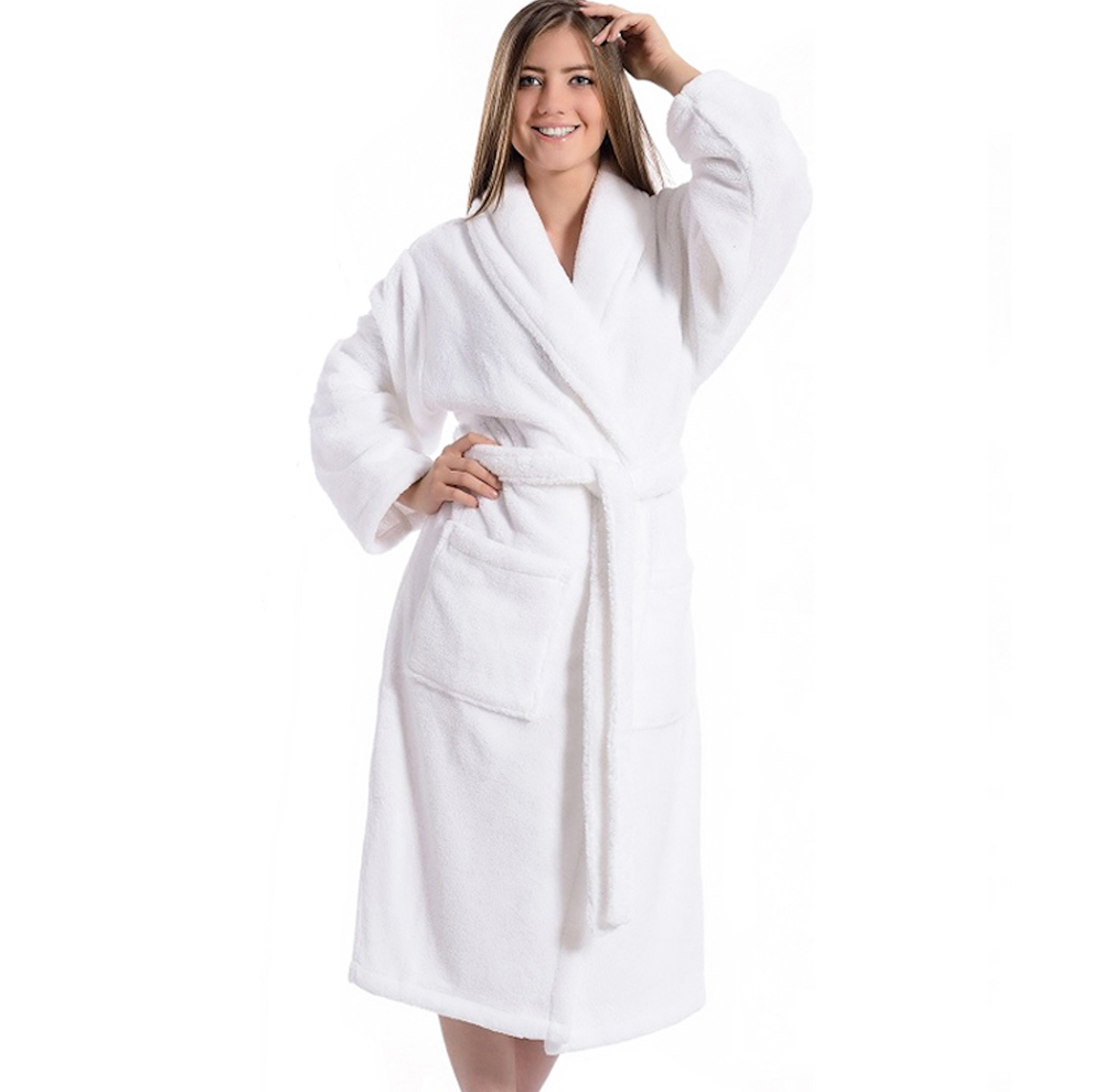 White Flannel Fleece Spa Gown
