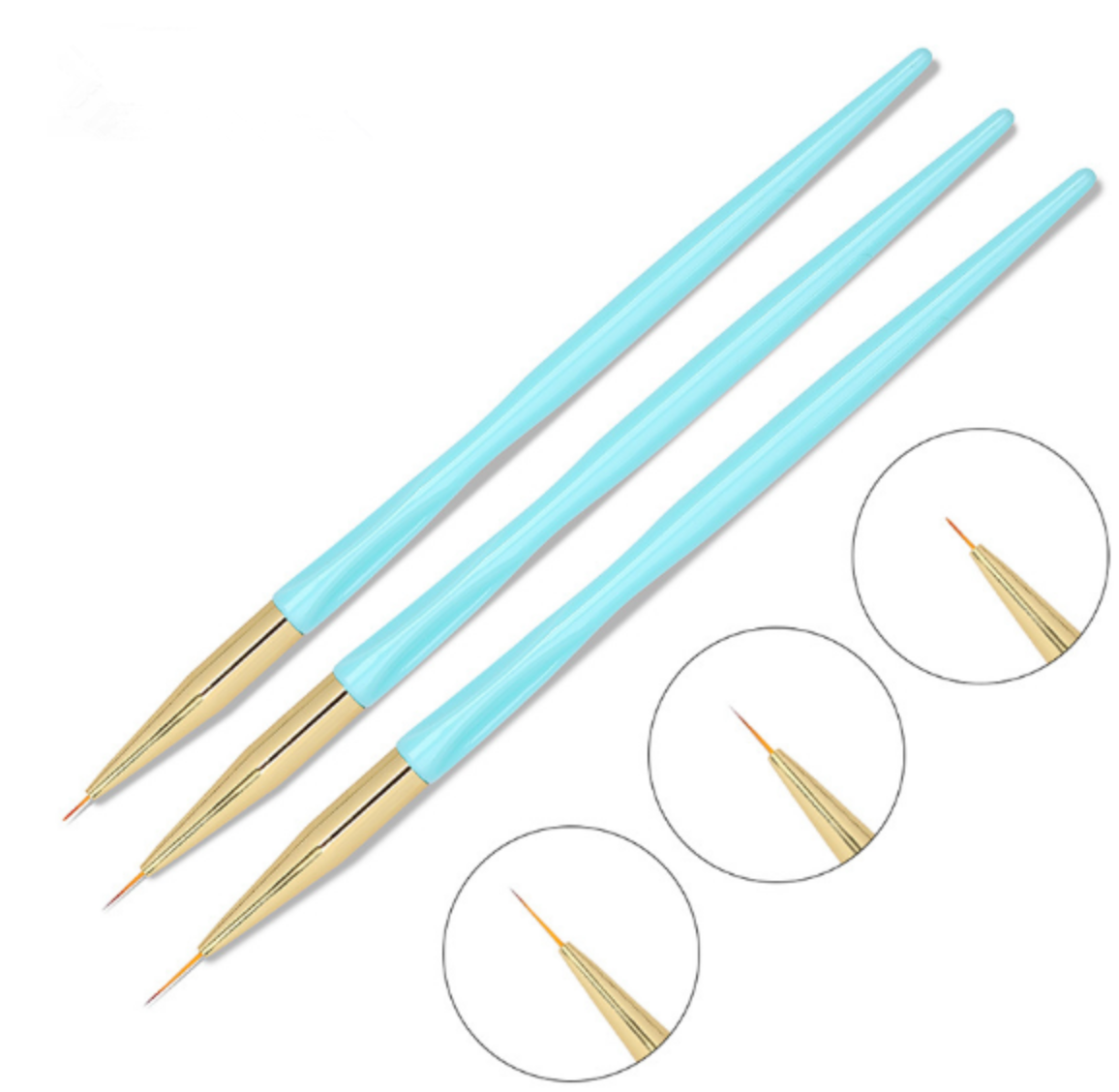 Baby Blue 3pc liner brush set