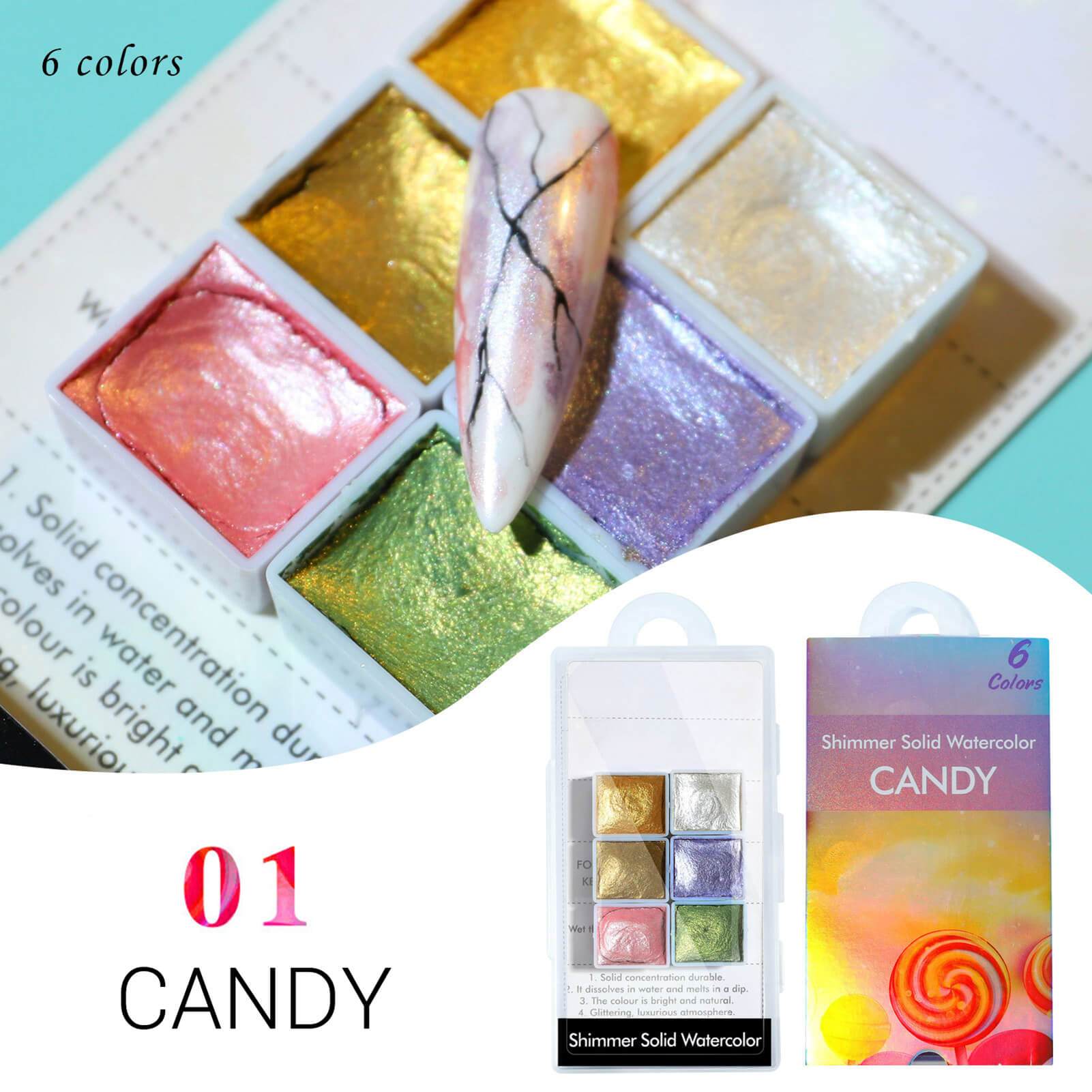 Candy Shimmer watercolor art paint set
