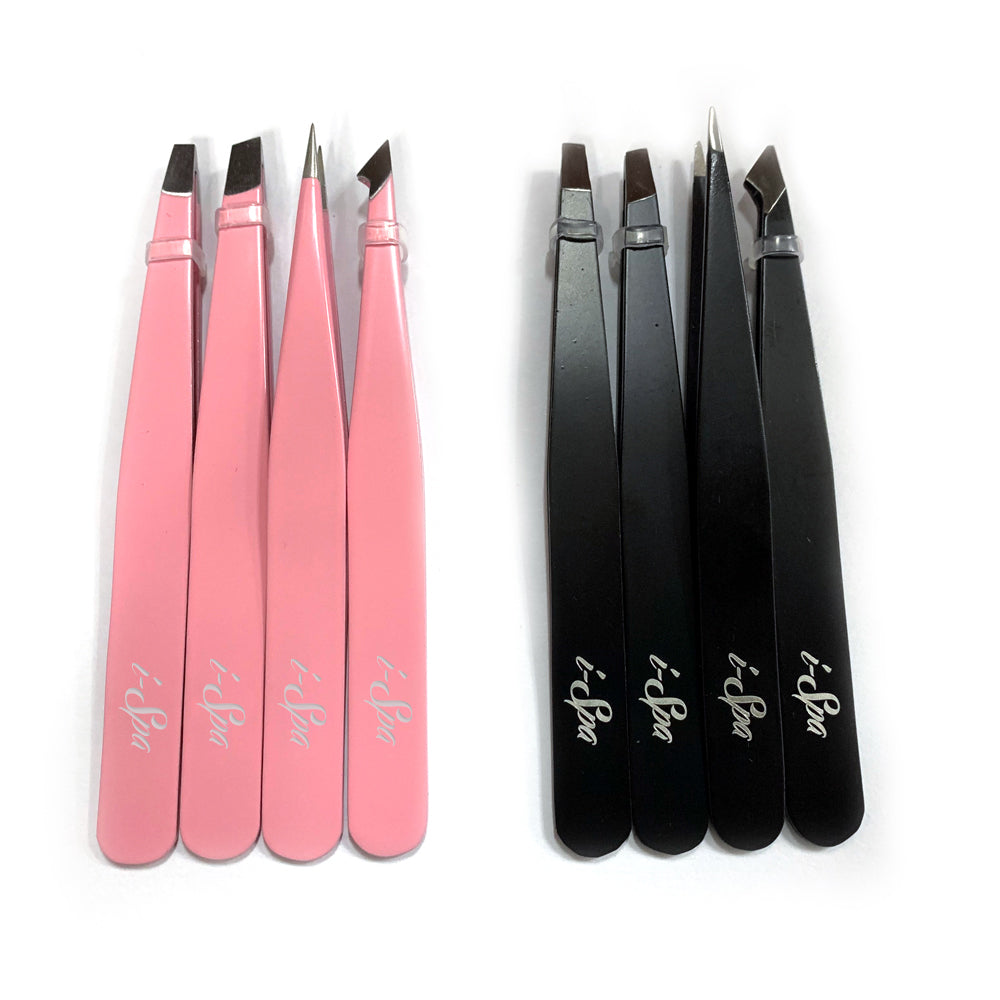 i-Spa 4pc Tweezer set | Pink or Black