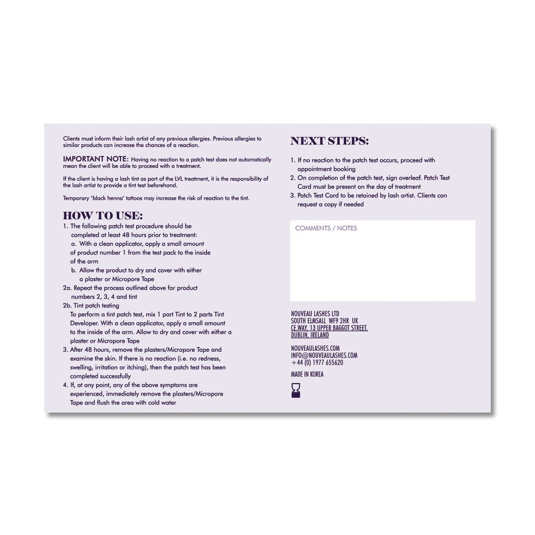 Patch Testing Card LVL Patch tests 5's – i-Spa