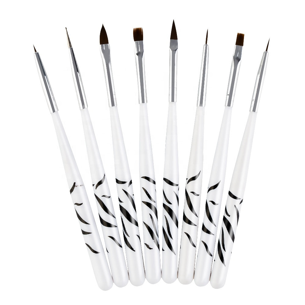 Zebra Nail Brush Set | 8pc
